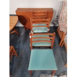 G PLAN STYLE Drop leaf table with 3 chairs