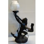 Large resin acrobatic couple lamp