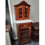 Marble topped cabinet and display shelves