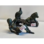 3 Bronze Type Figures (2 heavy 1 Lighter)