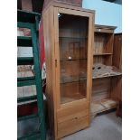 Light oak display unit with drawers under
