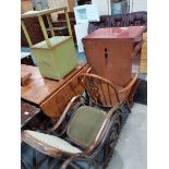 Misc furniture incl Lloyd loom cabinet