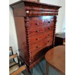 Victorian 6 ft high 5 ht mahogany Scottish chest