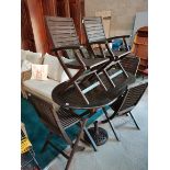 Wooden garden table with 5 chairs