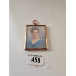 Antique miniature in frame 7x6 cm Mariona Kennaway by Ethel Webber