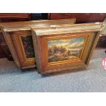 2 Oil paintings in gold frames