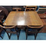 Draw leaf oak Dining table and 4 chairs with pineapple legs
