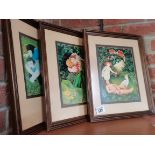 x3 Beryl Cook framed pictures