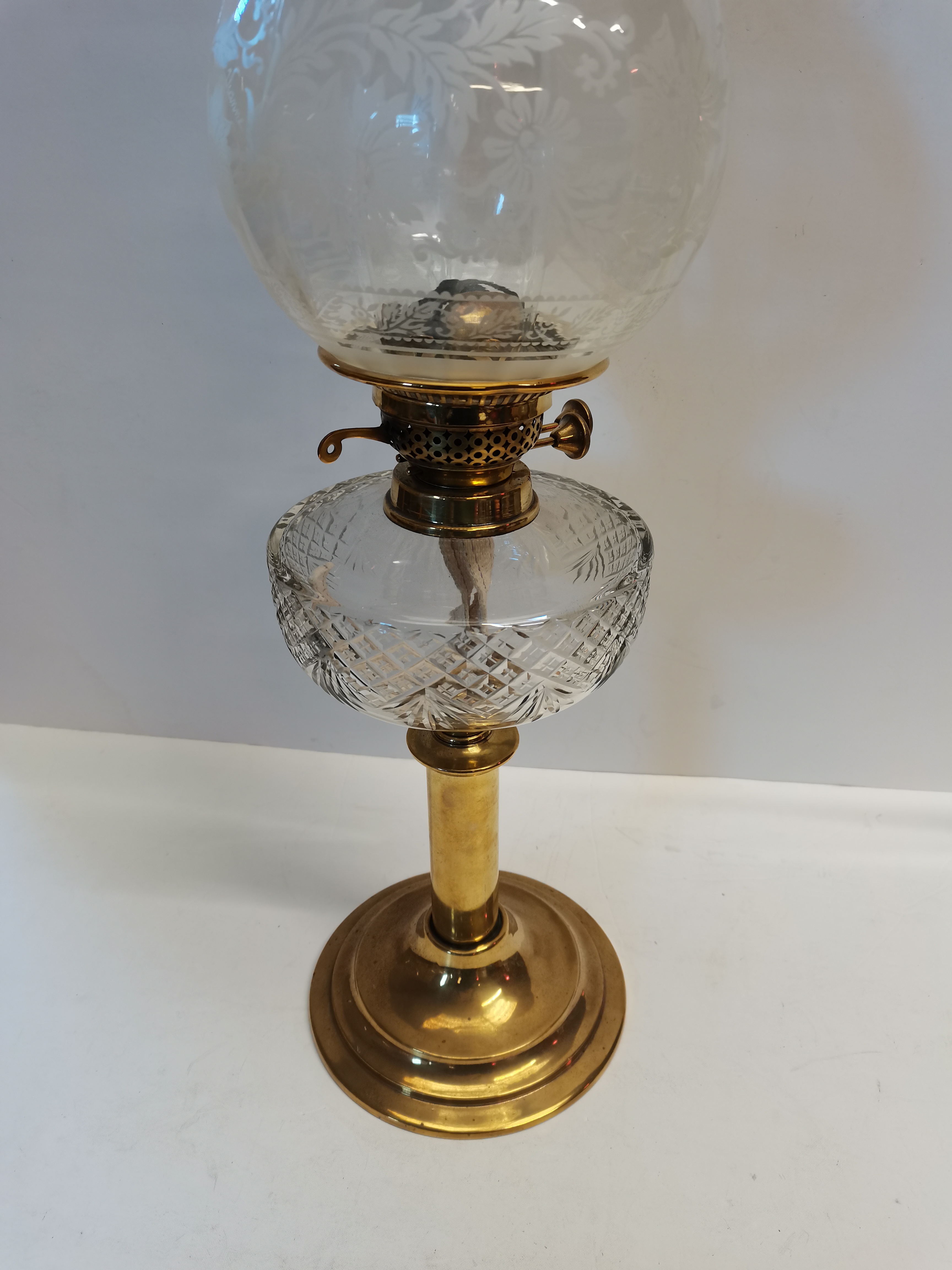 Brass and Glass Oil Lamp - Bild 3 aus 3