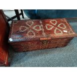 Mahogany style Chest with stud decoration