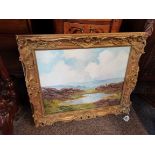 Oil painting in guilt frame signed - Lewis Creighton