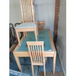 x4 modern beech dining chairs and table