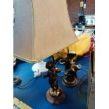 2 x Cherub lamp stands (one with shade)