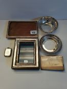 Silver and silver plated items inc bowl and picture frames