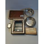 Silver and silver plated items inc bowl and picture frames