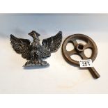 Bronze effect eagle and bronze effect wheel
