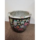 Large Floral Decorated Plant Pot