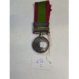 Afganistan 1878 medal with 2 x clasps to 7515 PTE. F. TOE 2/60TH