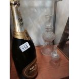 Perrier Jout Champagne 1500ml Bottle plus Stewart Crystal Decanter and Bell