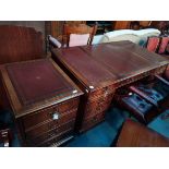 Beavan and Funnell Leather topped pedestal desk