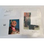 Autographs of Arch bishop TuTu and Ronald Reagan
