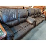 Brown leather sofa 3 seater and 2 seater