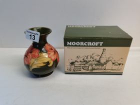 Anemone style Moorcroft Vase 13cm With Box