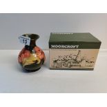 Anemone style Moorcroft Vase 13cm With Box