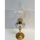 Brass and Glass Oil Lamp