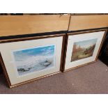 4 large prints of various birds in gold gilt frames