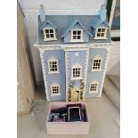 2 Storey Doll's house with characters and furnishings