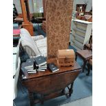 Misc items incl gate leg table