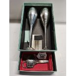 Box set of 2 Champagne Flutes by Culinary Concepts - Silver plated