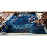 3.8m x 3m Chinese style blue rug