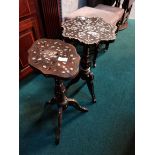 2 x Occasional tables with mother of pearl inlay