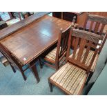 Draw leaf dining table and 4 chairs