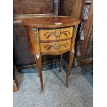 French marquetry style bedside unit