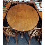 Acornman oak oval dining table and 4 chairs