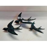 3 Beswick Flying Swallows (2 Damaged)