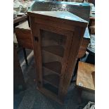 Oak Corner wall display cabinet ( Mouseman interest )