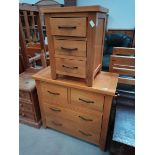 Beech 3ht chest of drawers plus smaller 3 ht drawers