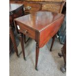 Small drop leaf table on castors