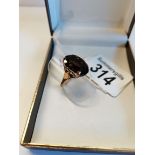 9ct Gold Size L large Quartz heavy ring