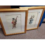X2 continetal style prints Gypsy girl and Jester
