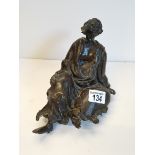 Chinese Bronze Seated & empty handed figure