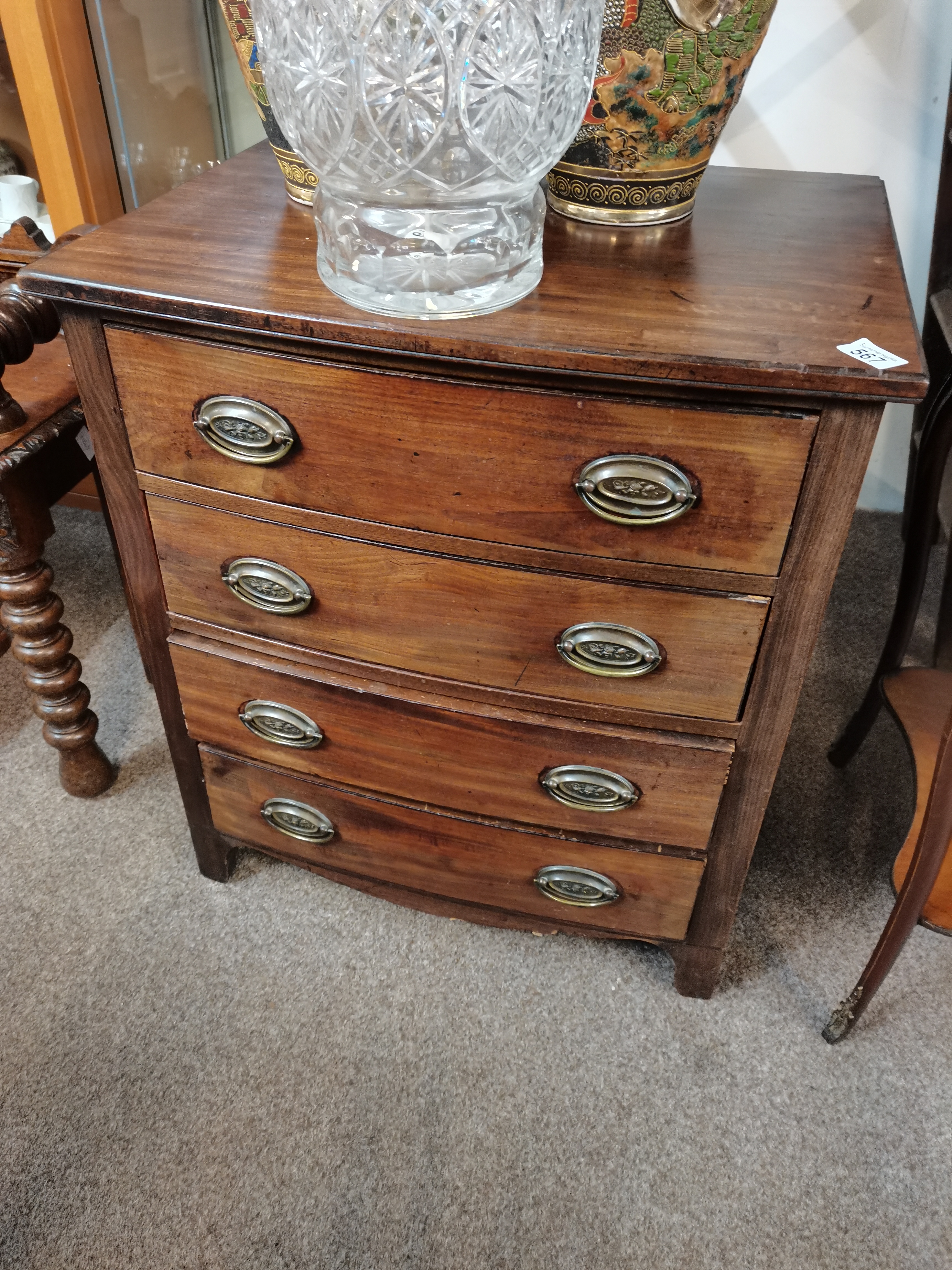 Antique 4 height chest of drawers