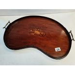 Kidney shaped inlaid tray
