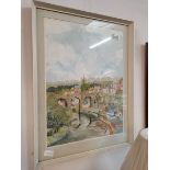 Painting of Knaresborough in white frame