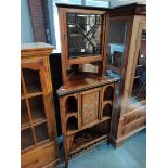 Antique rosewood and marquetry corner cupboard