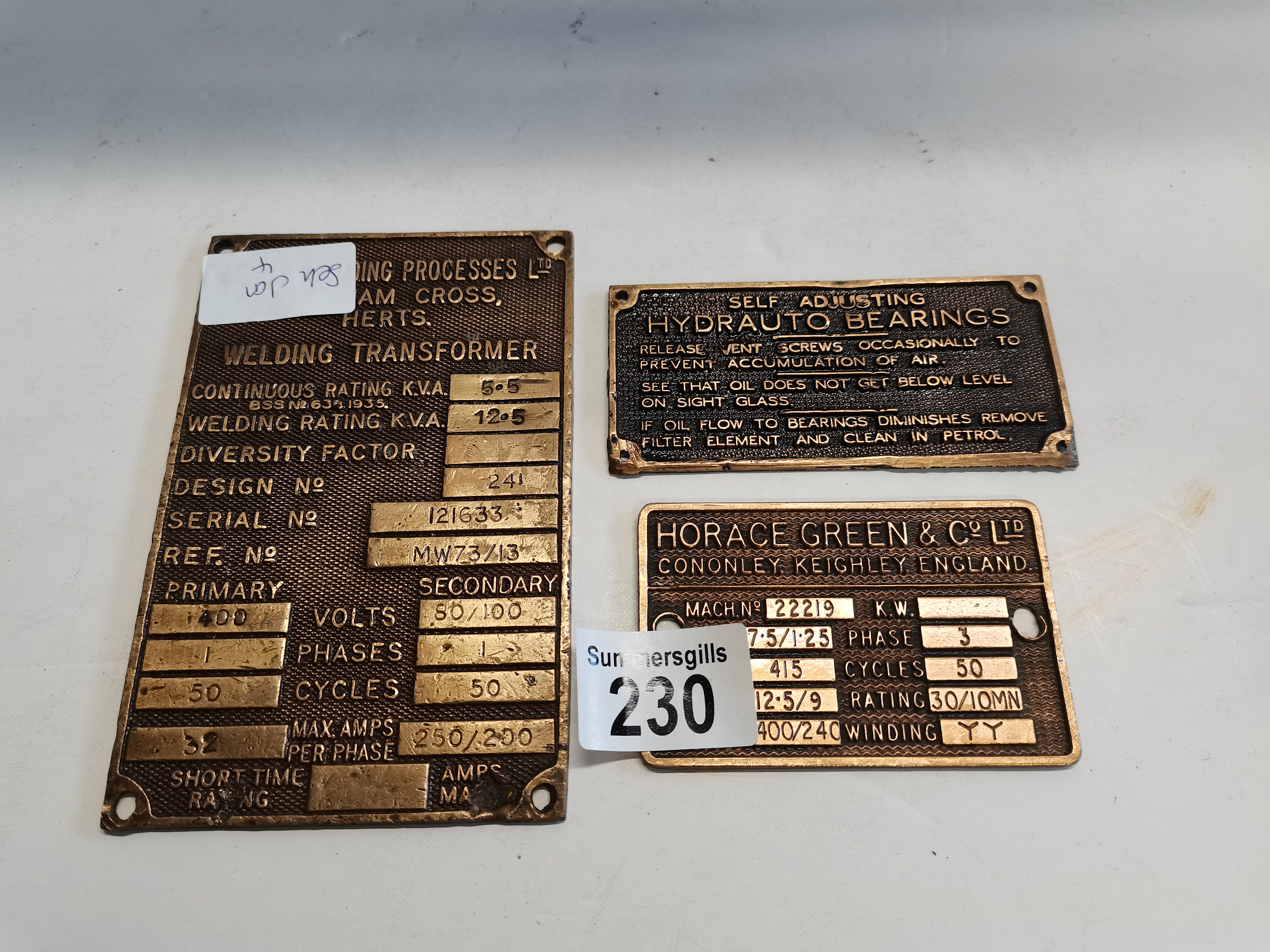 x3 brass plaques